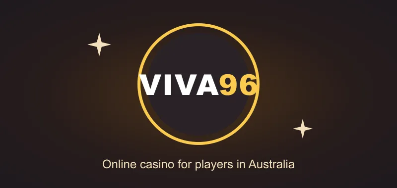 Viva96 Casino emblem in a gold ring for players in Australia