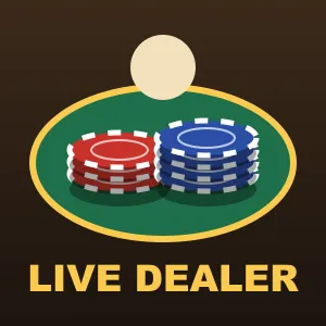 Viva96 live dealer tile with a card table and chip stacks